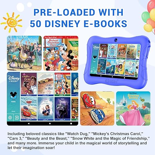Miniatura 5 de Contixo 7 Kids Tablet V9 - Paquete de tableta Android y funda con más de 50 libros de cuentos y calcomanías de Disney (valor de $200), 32GB, cámaras