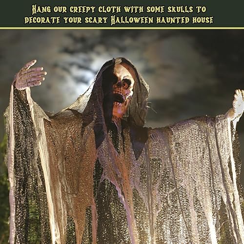 Miniatura 6 de Legigo Paquete de 6 paños espeluznantes de Halloween (30 x 72 pulgadas), gasa espeluznante para fiesta de Halloween, suministros de fiesta de