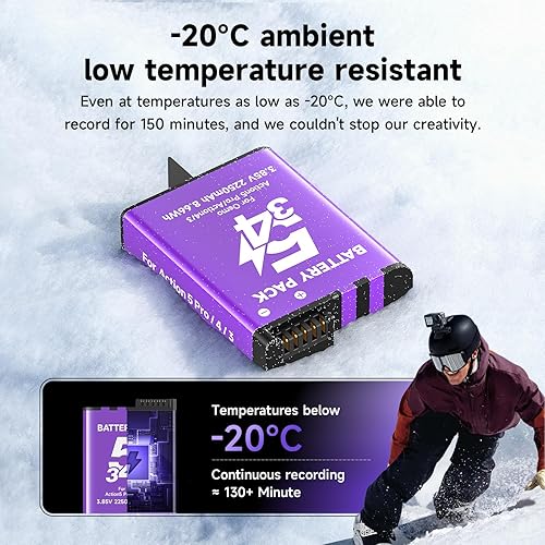 Miniatura 6 de Palogreen Osmo Action 5 Pro - Kit de cargador de 2 baterías Osmo Action 5 Pro43 de 2250 mAh y concentrador de cargador rápido de 3 canales