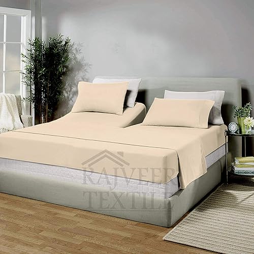 Miniatura 2 de Juego de sábanas de tamaño California King dividido superior para camas ajustables, 1000 hilos, 100% algodón egipcio, 4 piezas, se adapta a