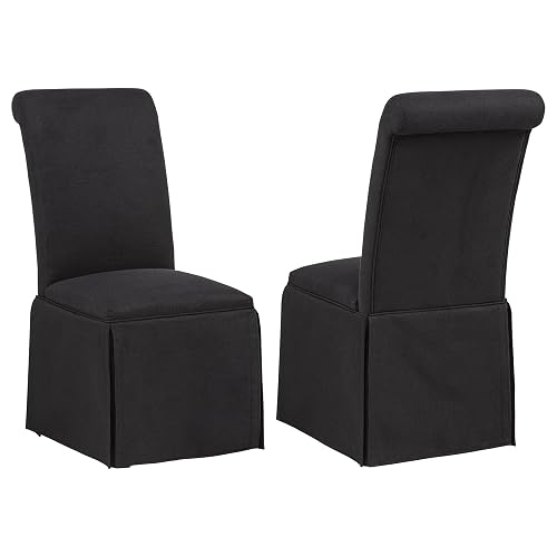Coaster Shawna Upholstered Dining Side Chair Set of 2, Black