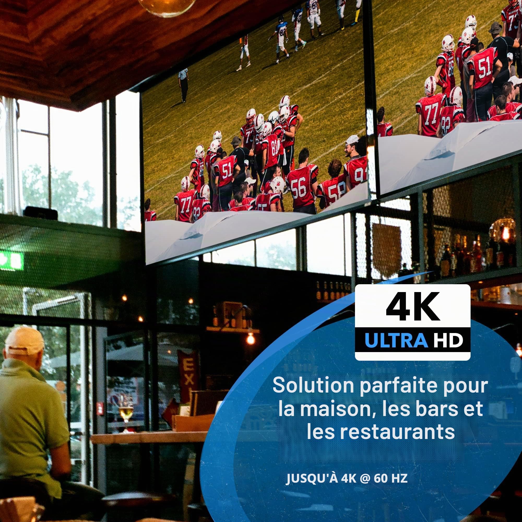 OREI UHDS-102A Répartiteur HDMI 2.0 avec extracteur audio Scaler 2 ports Full Ultra HDCP 2,4 K à 60 Hz et 3D Prend en charge le contrôle EDID