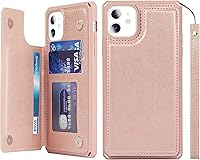 Vista 18 de iCoverCase Funda compatible con iPhone 11 con tarjetero para mujer, bloqueo RFID en relieve, piel sintética con correa de muñeca de 6.1 pulgadas