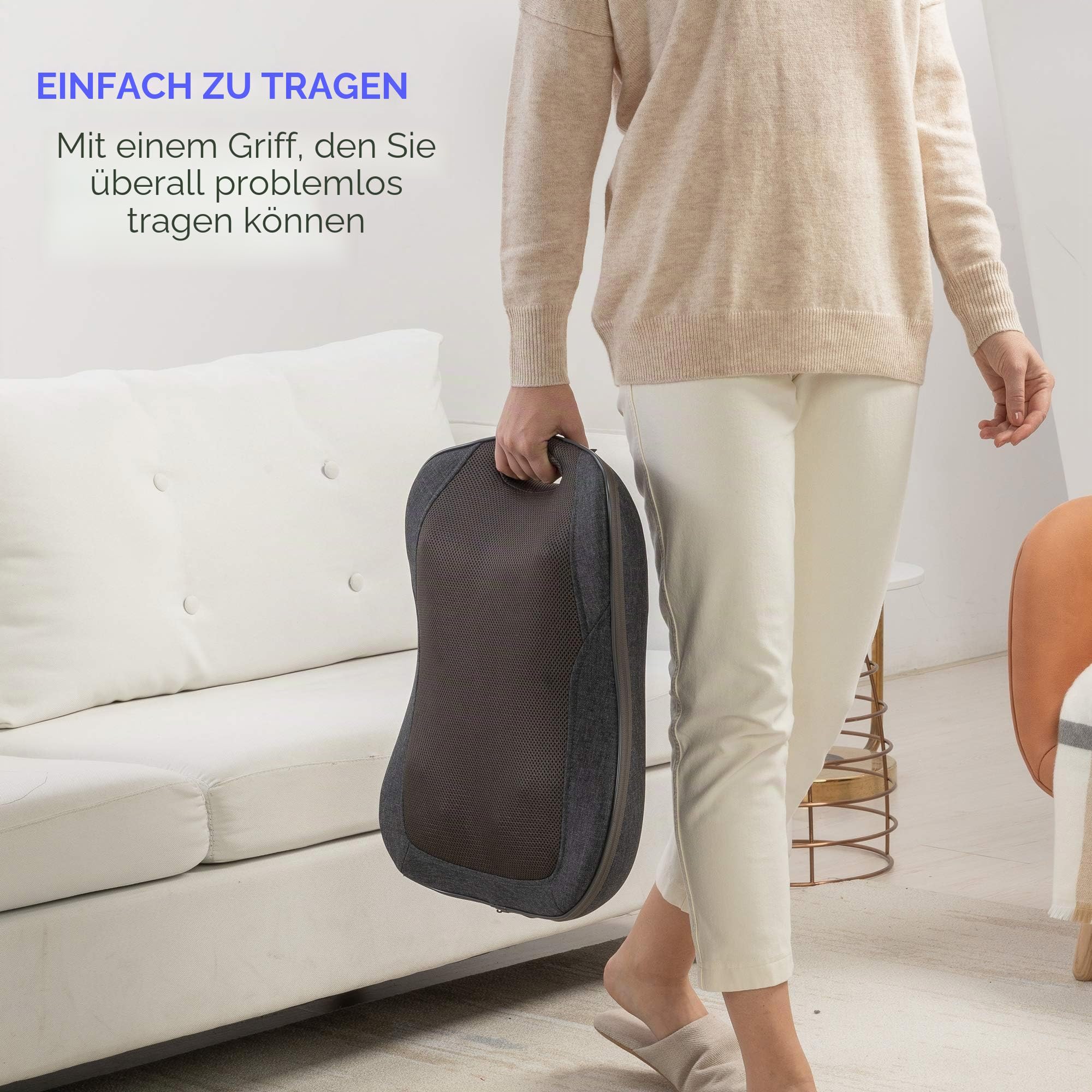 COMFIER Massagekissen, Shiatsu Rückenmassagegerät mit Wärme, tragbares Massagegerät, Stuhlmassagegerät für Büro Entspannung，Geschenke für Frauen/Männer