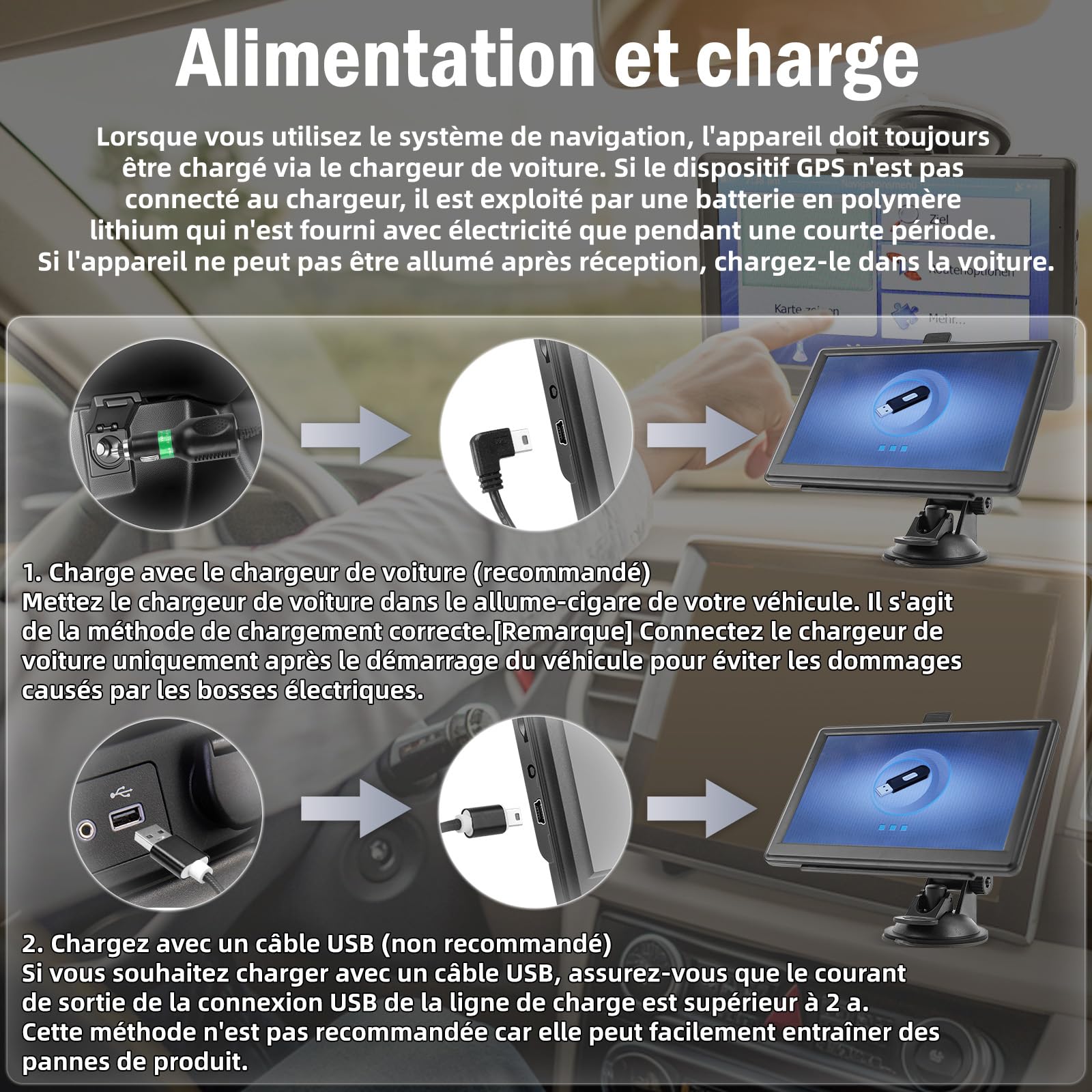 Riloer GPS Poids Lourds GPS Voiture 7 Pouces 2025 avec Cartes Europe à Vie Navigation Intelligente, Alerte Radar, Écran HD, Émetteur FM, Modes Auto Camion Camping-Car Changer de Langue Français