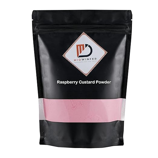Custard Powder Raspberry Flavour 200g for Fruit Salad, Cake, Ice Cream, Milkshake