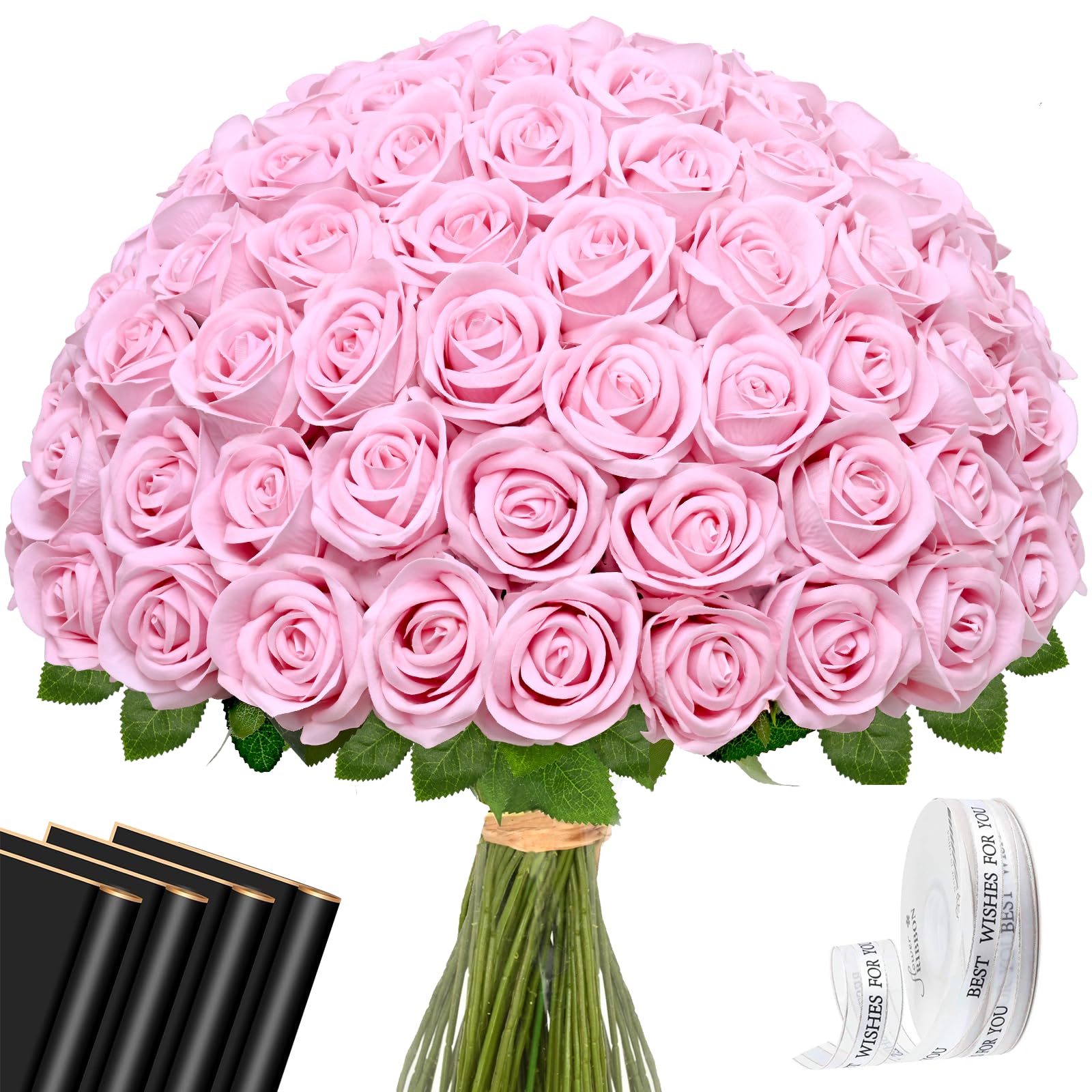 Waipfaru Pink Roses Artificial Flowers Bulk