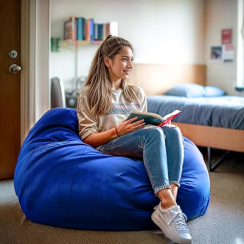 Miniatura 125 de Flash Furniture Puf de gran tamaño para niños y adultos, juego de 1, sherpa natural Negro -,Negro Peludo,Blush Peludo,Marrón,Camouflaje,Azul