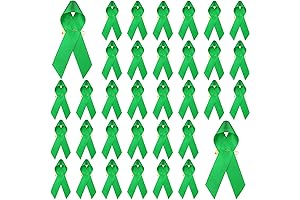 Green Ribbon Enamel Pins, Mental Health Awareness Lapel Pins