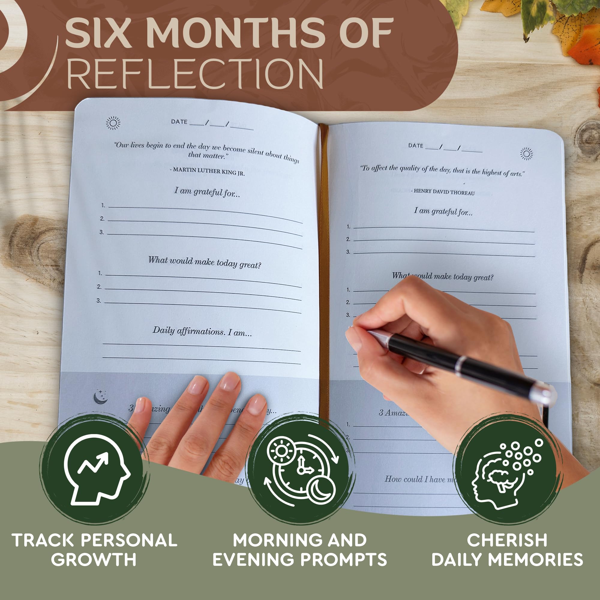 Gratitude Journal for Women and Men - With Writing Prompts for Self Care, Improvement and Manifestation - Daily Wellness and Guided Mental Health - 5 Minutes a Day - Inspirational to Practice Self Love and Reflection - Image 5