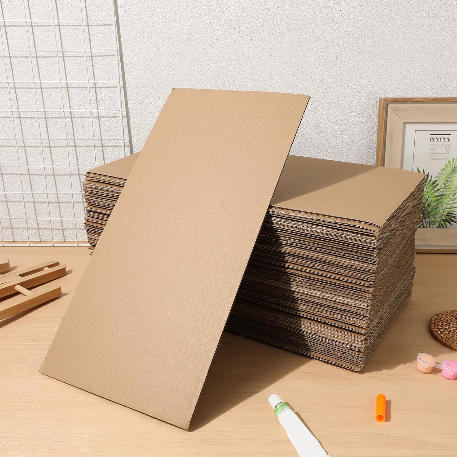 50pcs Corrugated Cardboard Sheets Thick Packing Pads for Moving and Crafting Flute Inserts for Shipping and