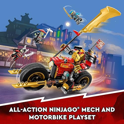 Miniatura 3 de LEGO NINJAGO Kai's Mech Rider EVO 71783, juguete de moto Ninja actualizable, figura de acción Mech y 2 minifiguras de guerrero de hueso, juguetes