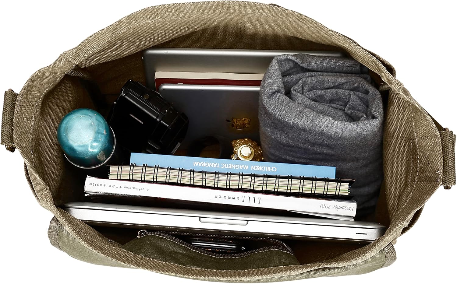 Sechunk Canvas Large Messenger Bag Shoulder bag Cross body bag Crossbody Bag