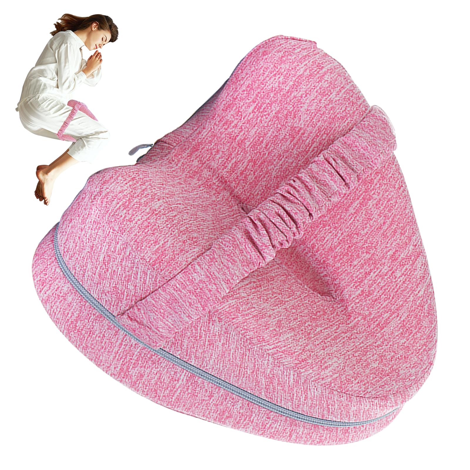Sporgo Almohada ortopédica para piernas: almohada para rodillas para dormir de lado, fundas extraíbles, almohada de espuma viscoelástica para las piernas, almohada ergonómica para dormir de lado,