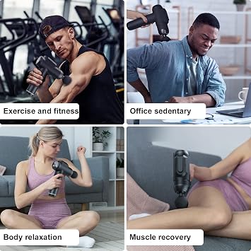 Massage Gun Deep Tissue, Professional Handheld Muscle Percussion Massager with 99 Speeds & 6 Interchangeable Heads, LCD Touch Screen, Ultra-Quiet Design for Shoulder, Back, Body Muscle Relaxation