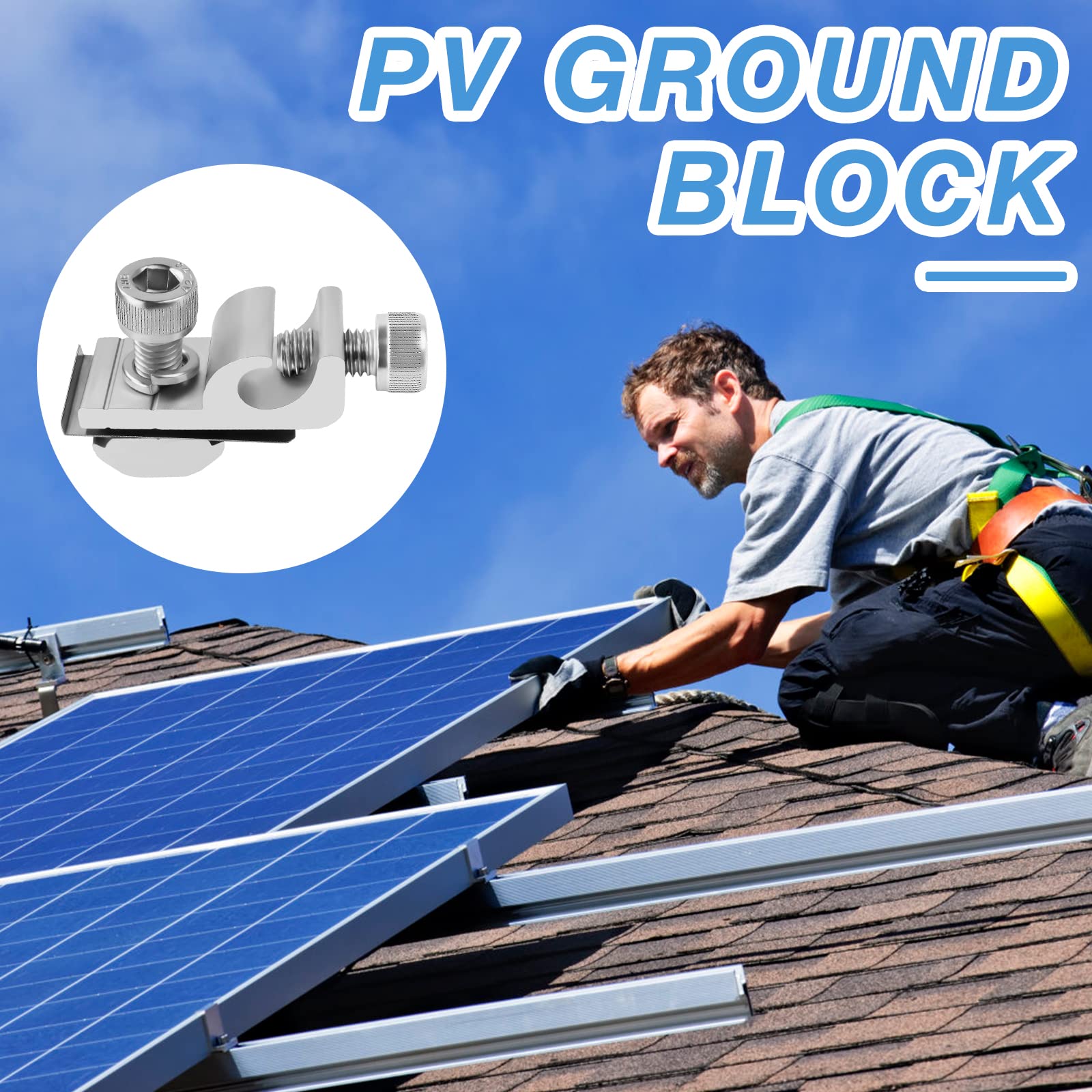Viilich 4pcs Boden Erdung Lug Standard Solarpanel Erdungsclip,Solar