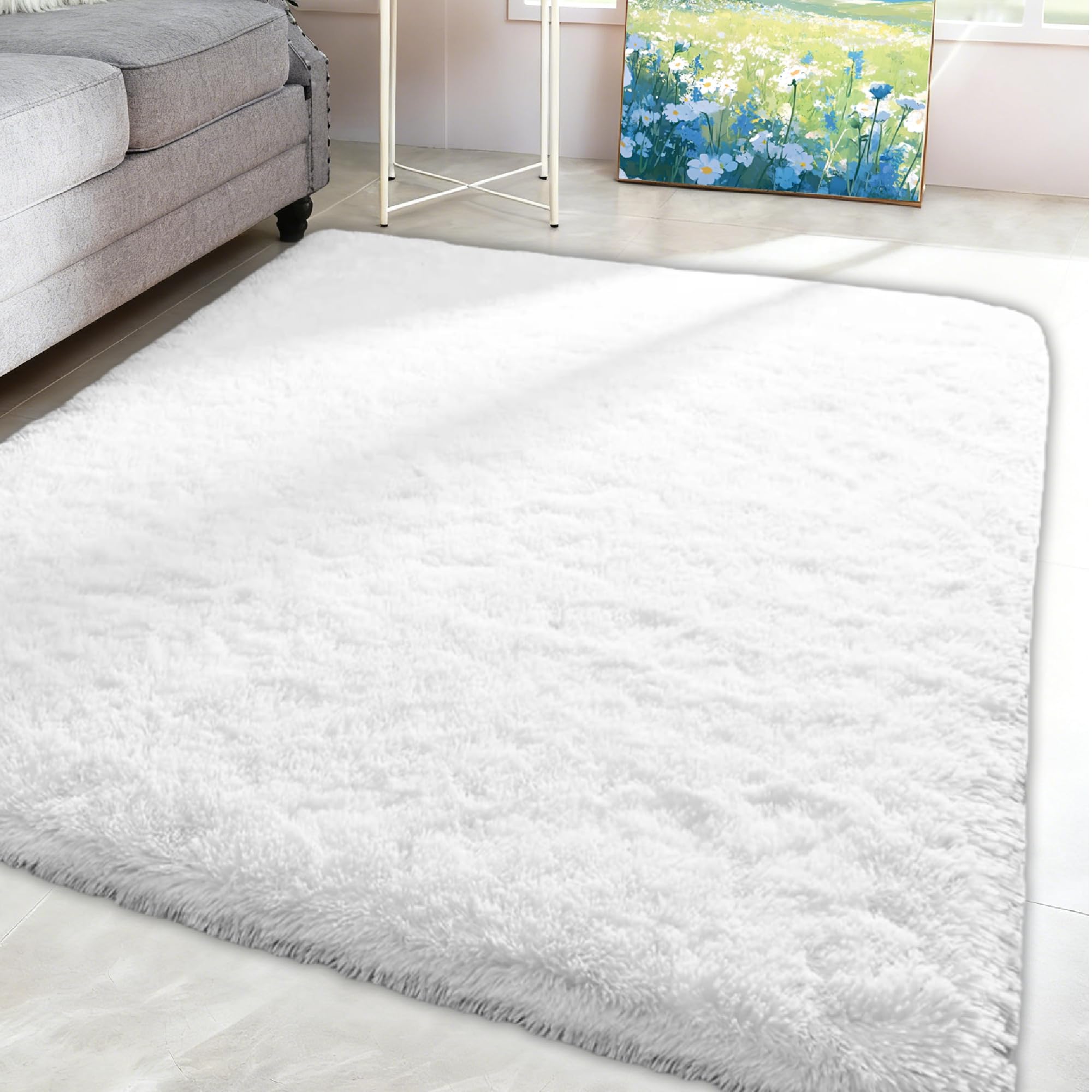 Amazon | カーペット ラグ 360 x 470 cm ふわふわ肌触り高密度シャギー