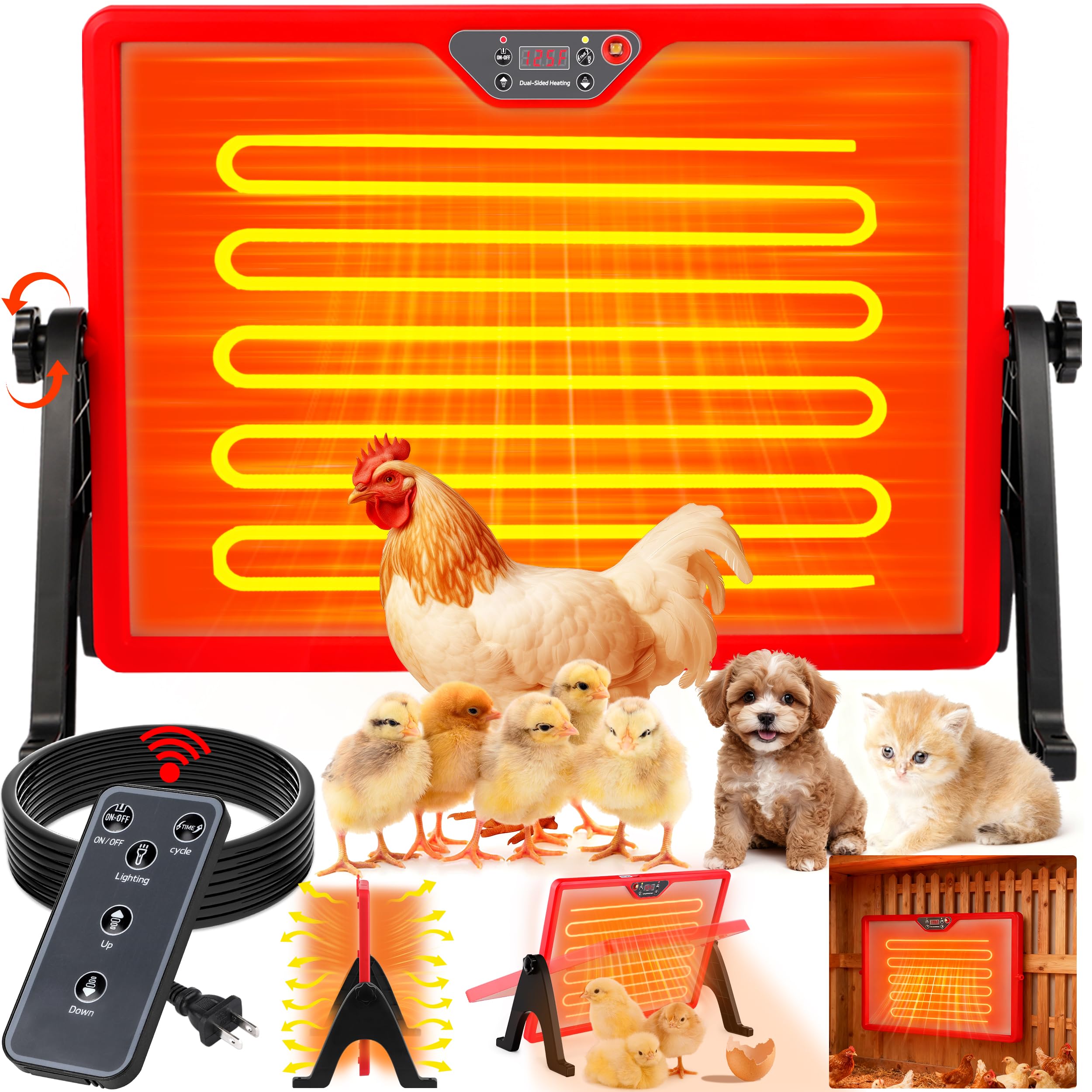 Photo 1 of Chicken Coop Heater, Chicken Heater for Chicken Coop Accessories, Double Sided Brooder Plate for Chicks Timers and Thermostat, Chicken Heater for Coop, Chick Brooder Heating Plate UL-Compliant