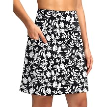 SANTINY 18" Skorts for Women with 4 Pockets High Waist Long Athletic Tennis Skirt Golf Skort Dressy Casual