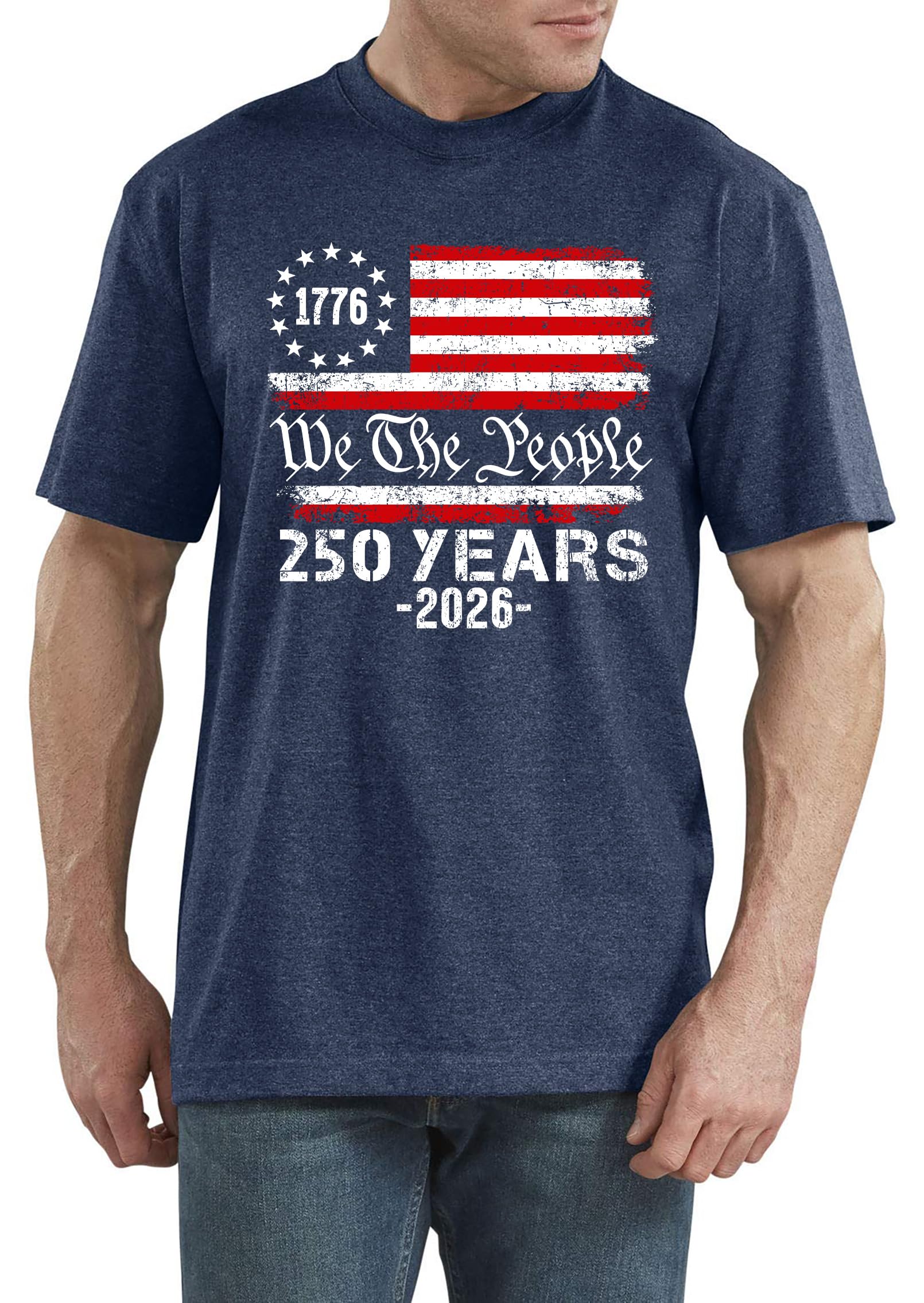 250th Anniversary USA Shirts for Men American Flag T-Shirt 4th of July Shirt 250 Years Birthday Patriotic Tops - 2