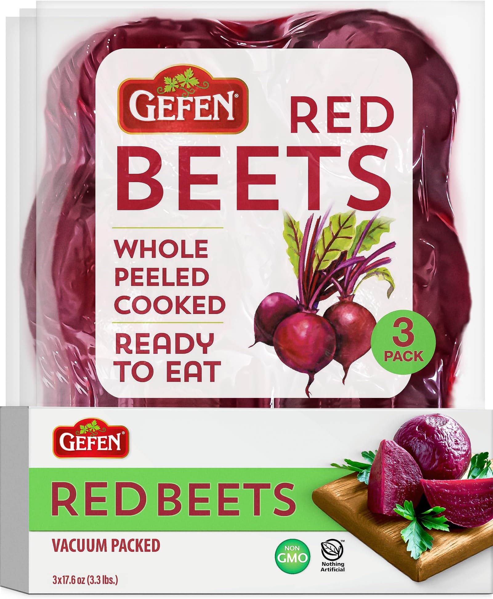 Gefen Red Beets, Whole, Peeled, Cooked & Ready to Eat, 1.1 lb (3 Pack) Best Buy 1/9/2026
