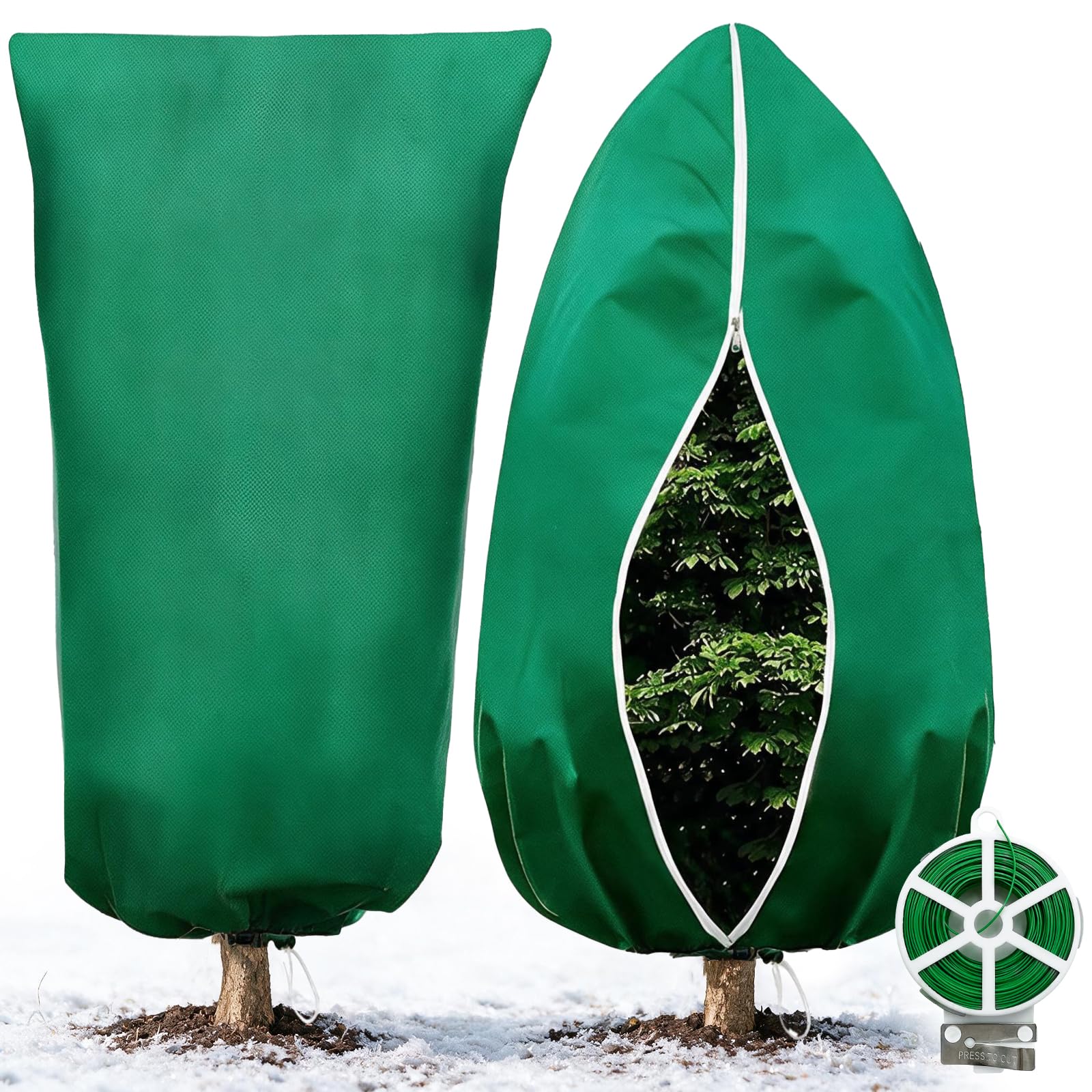 Garden Fleece Frost Protection, 2 Pack 100×120cm Horticultural Plant Covers