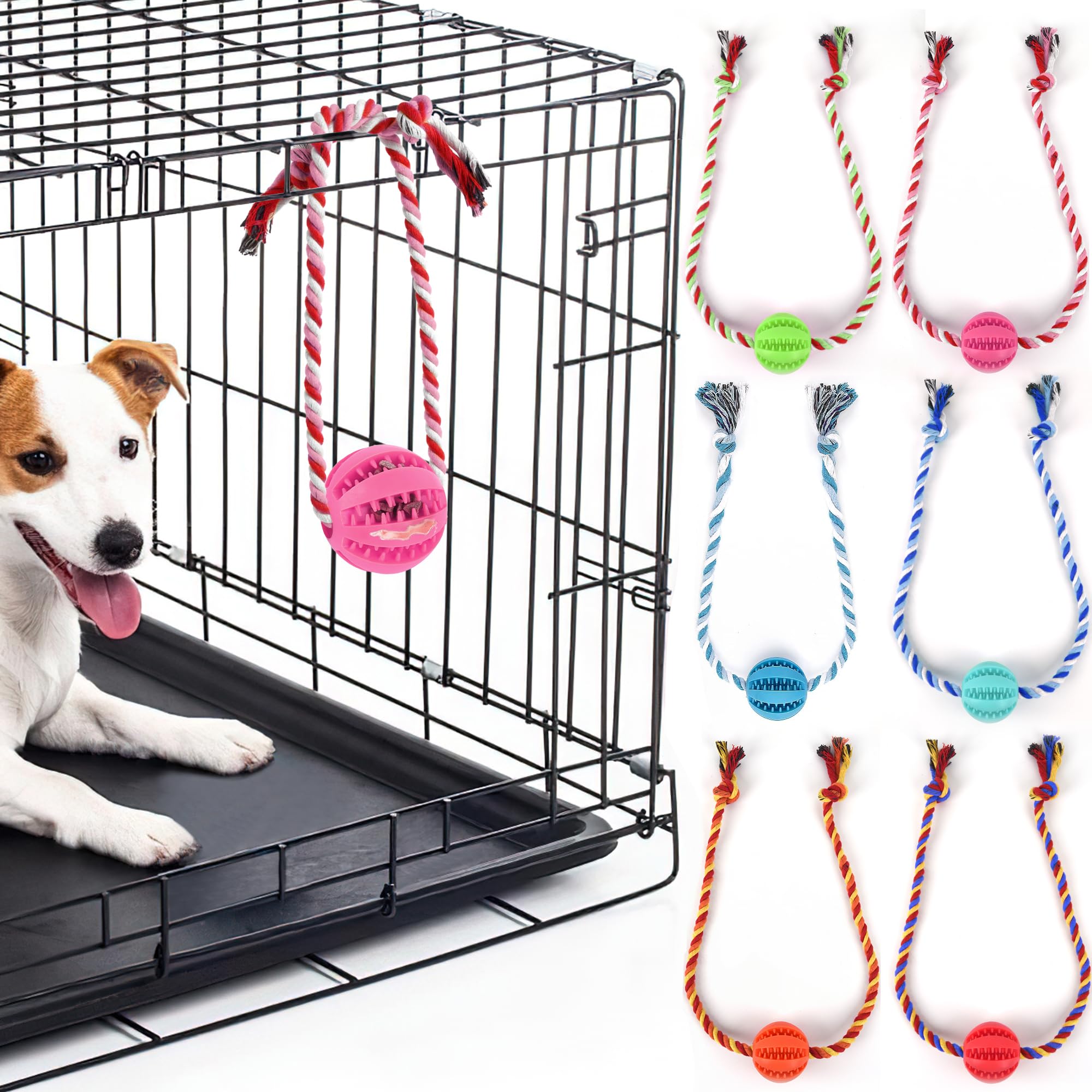 ChengFu Interactive Dog Toys, Crate Training Aids for Puppies, Reduce Stress Anxiety Peanut Butter Dog Food Treat Dispenser Toys(Pink)