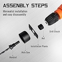 Vista 5 de KENDO Juego de sierra de agujero+KENDO Juego de brocas de cobalto 15 piezas (1/16"-3/8")