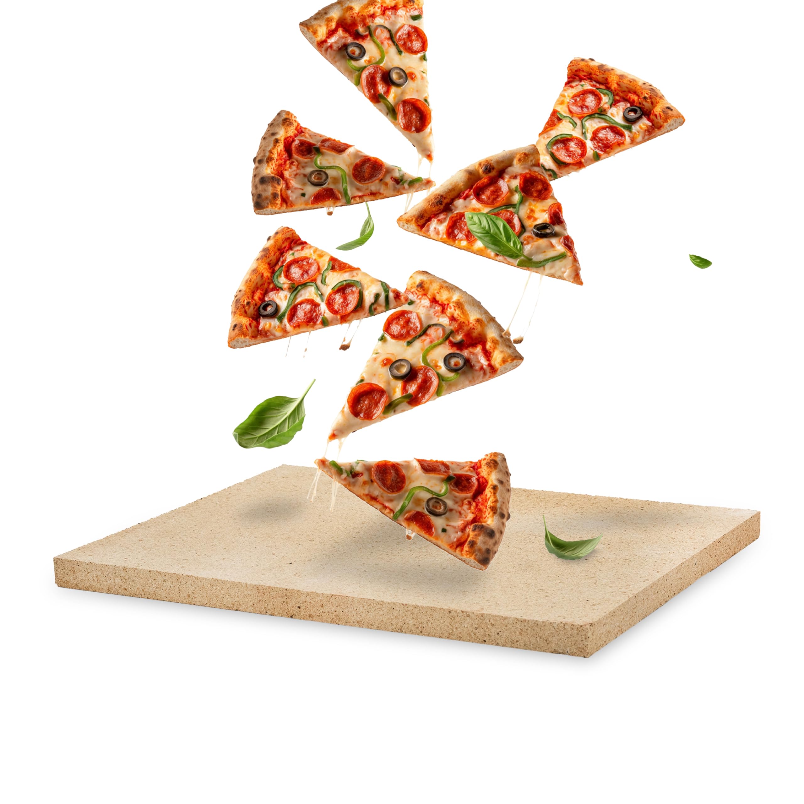 Feuerfest 123 - Pierre à pizza en chamotte carrée 40 x 30 x 2,5 cm - Pour four et barbecue (au gaz) - Véritable pierre réfractaire, pierre de cuisson pour pizza croustillante et aérée