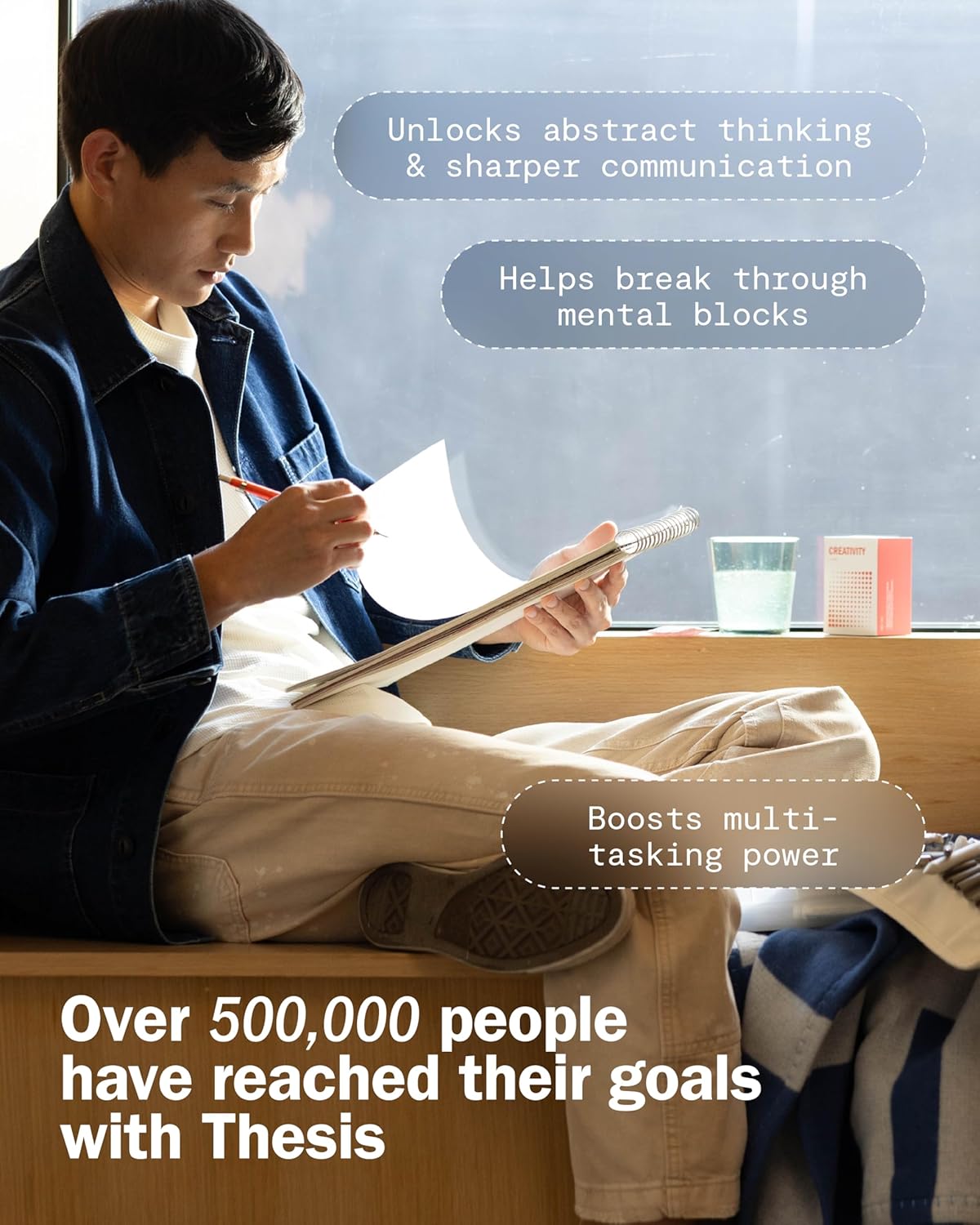 Thesis Creativity - Nootropic Brain Support Supplement - Support Learning, Memory & Verbal Fluency - Ashwagandha, Agmatine, L-Theanine & More - 24 Servings - 1 Month Supply - Image 3