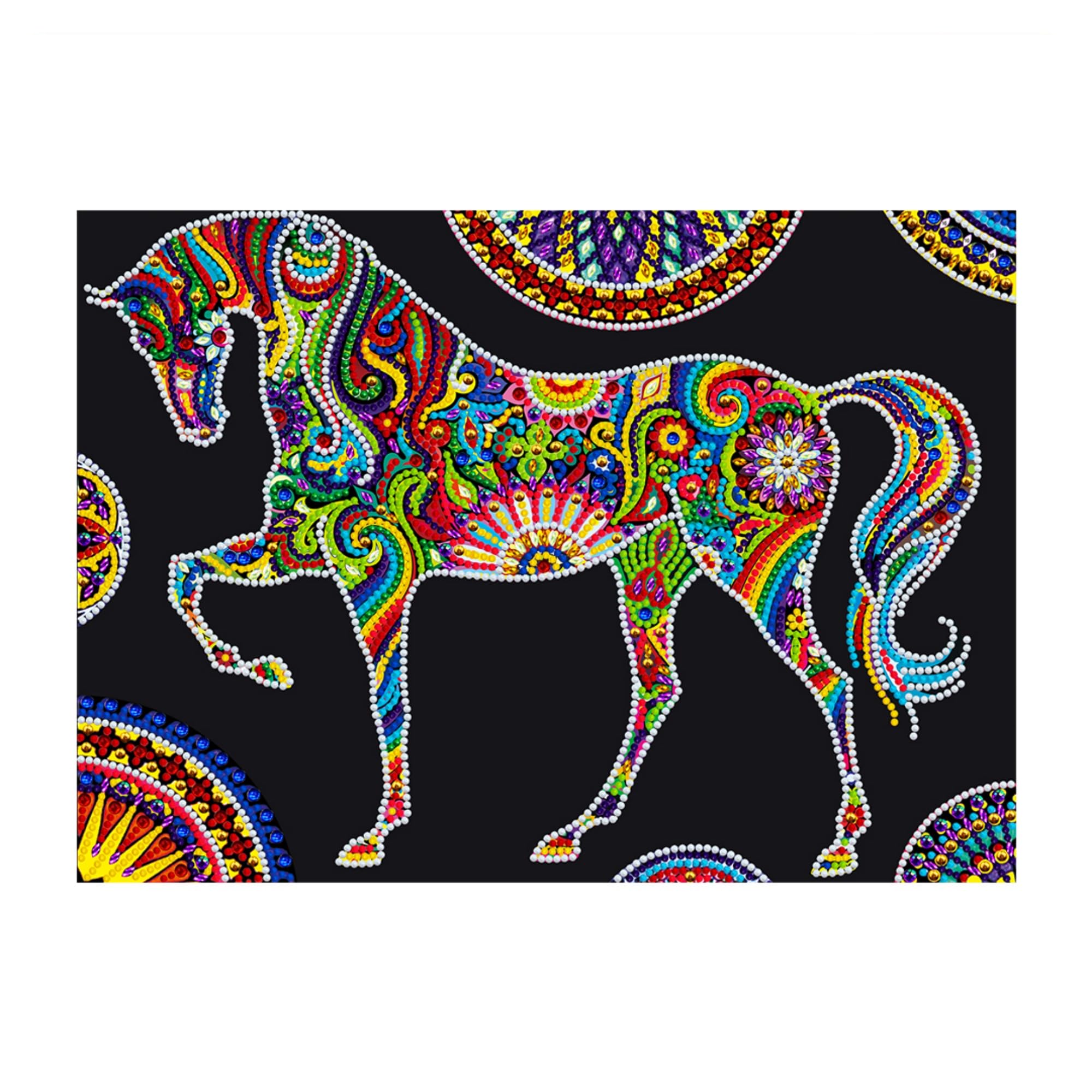 Songdao 5D Diamond Painting Kit, Luminous Diamond Art Easy Kits, Diamond Painting Glow in The Dark Partial Drill Diamond for Adults Kids (Horse)