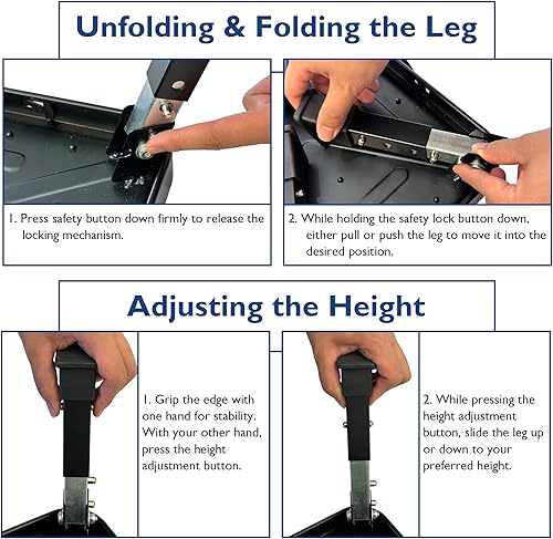 Miniatura 6 de BONTEC Taburete plegable de 3 niveles de altura ajustable con plataforma antideslizante y pies de goma gruesos. Escalera portátil para adultos y