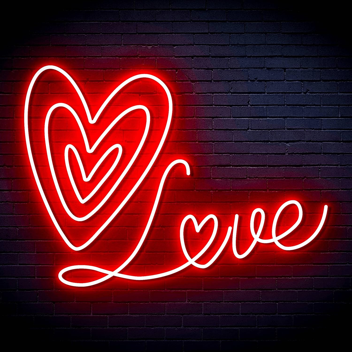ADVPRO Love with 3 Hearts Extra-Large Ultra-Bright LED Neon Sign - Multi-Color 2 - st16s54-fn-j0003-m2