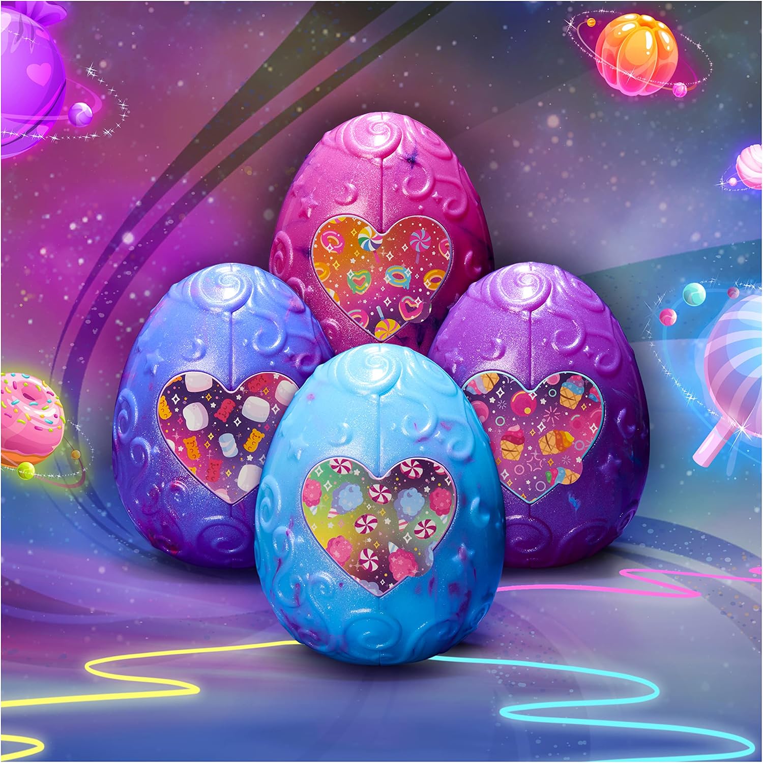 Hatchimals Pixies, Cosmic Candy Pixies 2-Pack with 4 Accessories and 2 Exclusive CollEGGtibles, Toys for Girls (Styles May Vary)