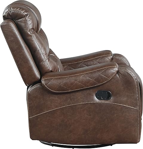 Miniatura 19 de Lexicon Derringer Wall Hugger Sofá reclinable doble manual, gris Gris,Marrón