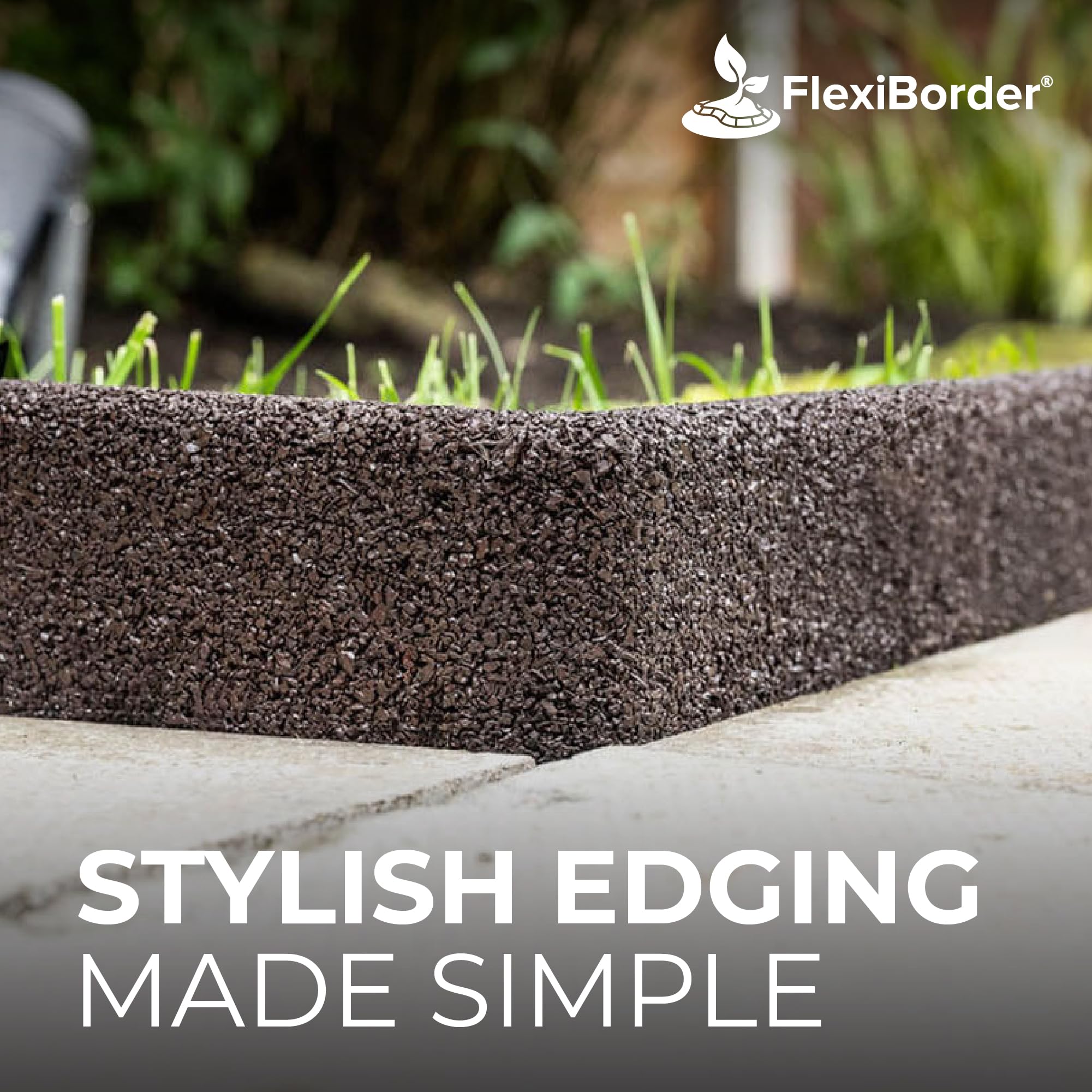 FlexiBorder 2 x 90 Degree Inside Corner Brown Rubber Lawn Edging - Garden Edging for Grass Lawns Pathways and Flower Borders - Image 2