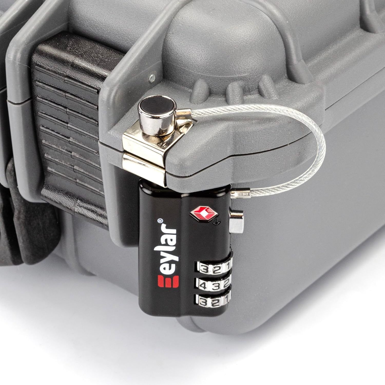 Eylar Waterproof Hard Case with TSA-Approved 3-Digit Combo Lock – Rugged Lockable Storage for Gear, Firearms (Gray)