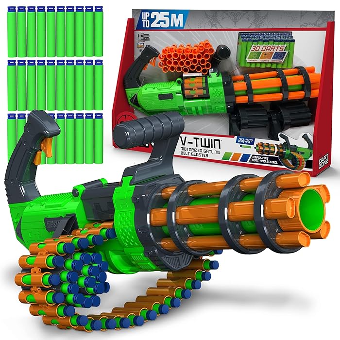 Buy Dart Zone VTwin Motorised Gatling Belt Blaster Dart Gun for Ages