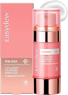 EASYDEW DW-EGF 55% Collagen Silkream Ampoule- Korean Facial Serum for Firmness & Elasticity with EGF Peptides, Amino Acids - Day & Night Age-Defying Silky Smooth Skincare, 1.86oz.