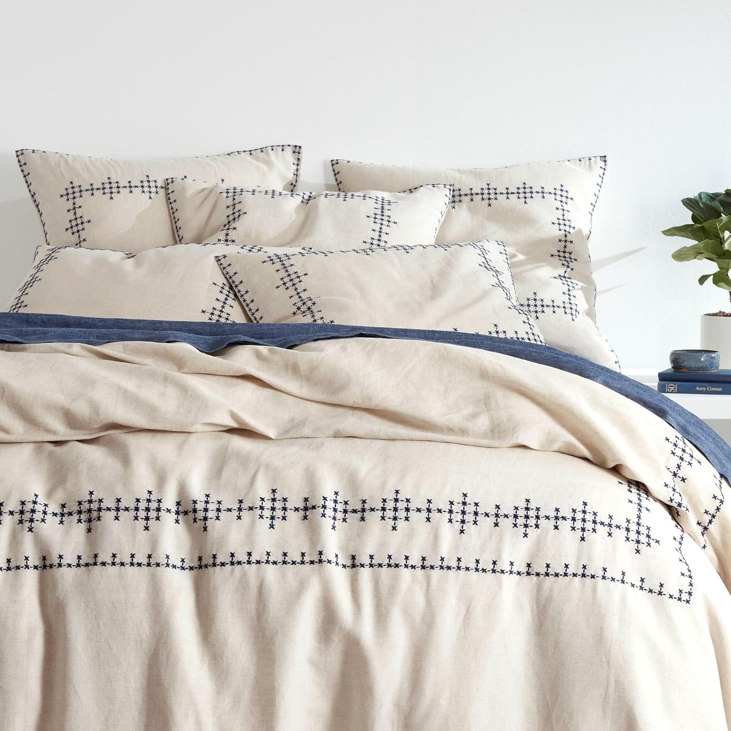 Pine Cone Hill Atherton Duvet Cover, King, Natural Plaid Pattern