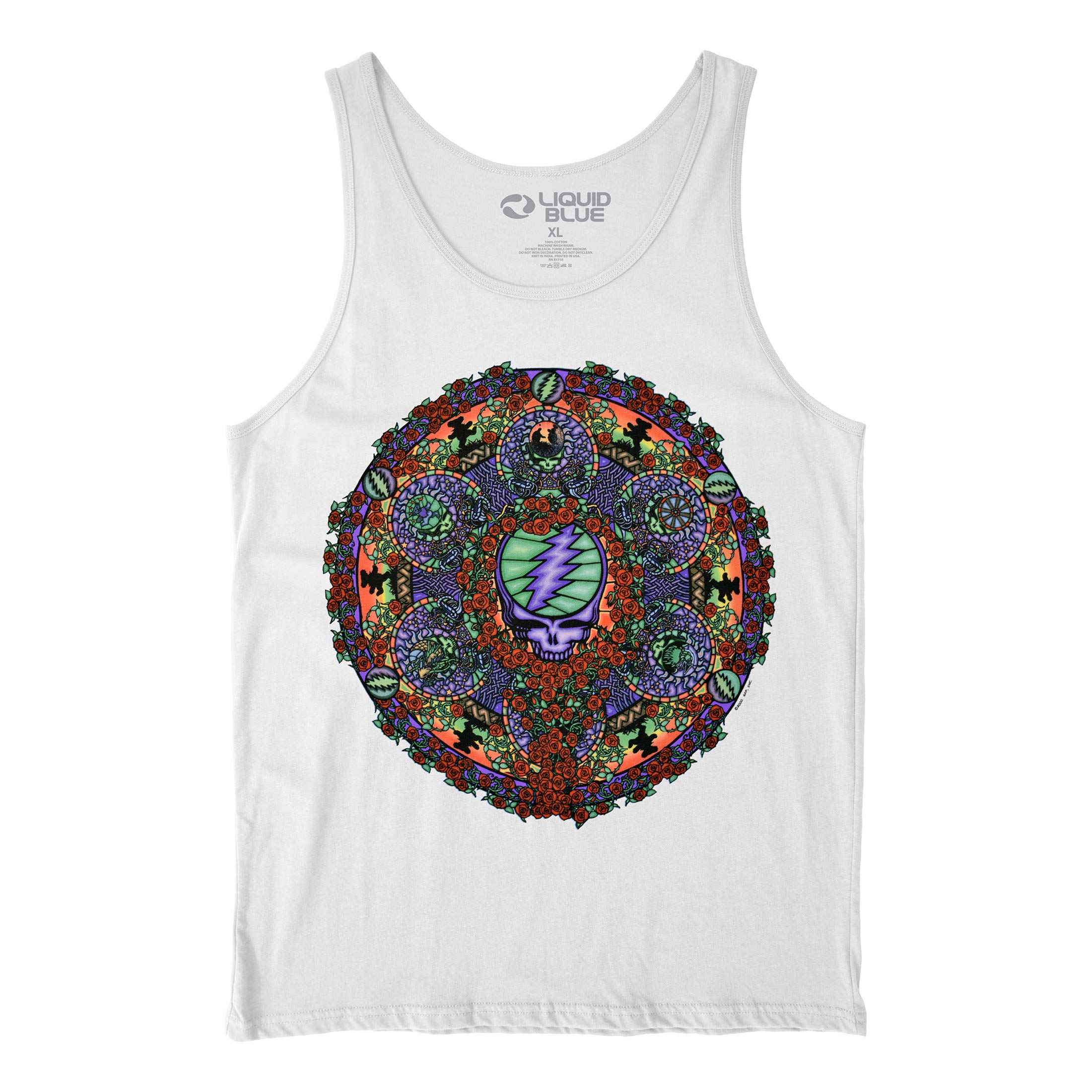 Liquid Blue Unisex White Grateful Dead Celtic Mandala Tank Top - Medium