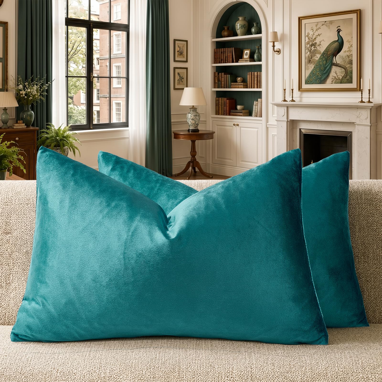 GIGIZAZA Teal Pillow Covers 12x20 Decorative Pillows Pack of 2 โ image 1