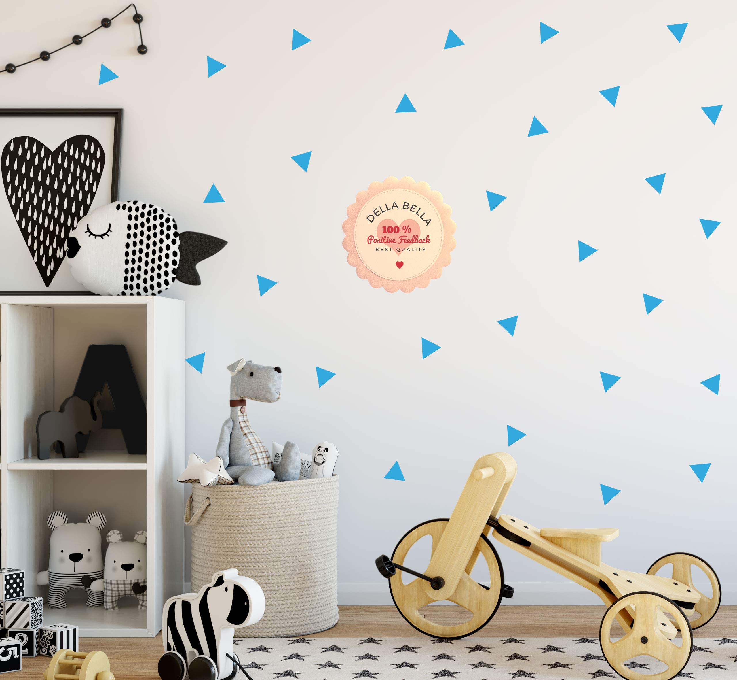 StickerDeen 160 Adesivi Da Parete In Vinile Triangoli Blu - Decorazione Moderna Per Cameretta E Mobili - 3