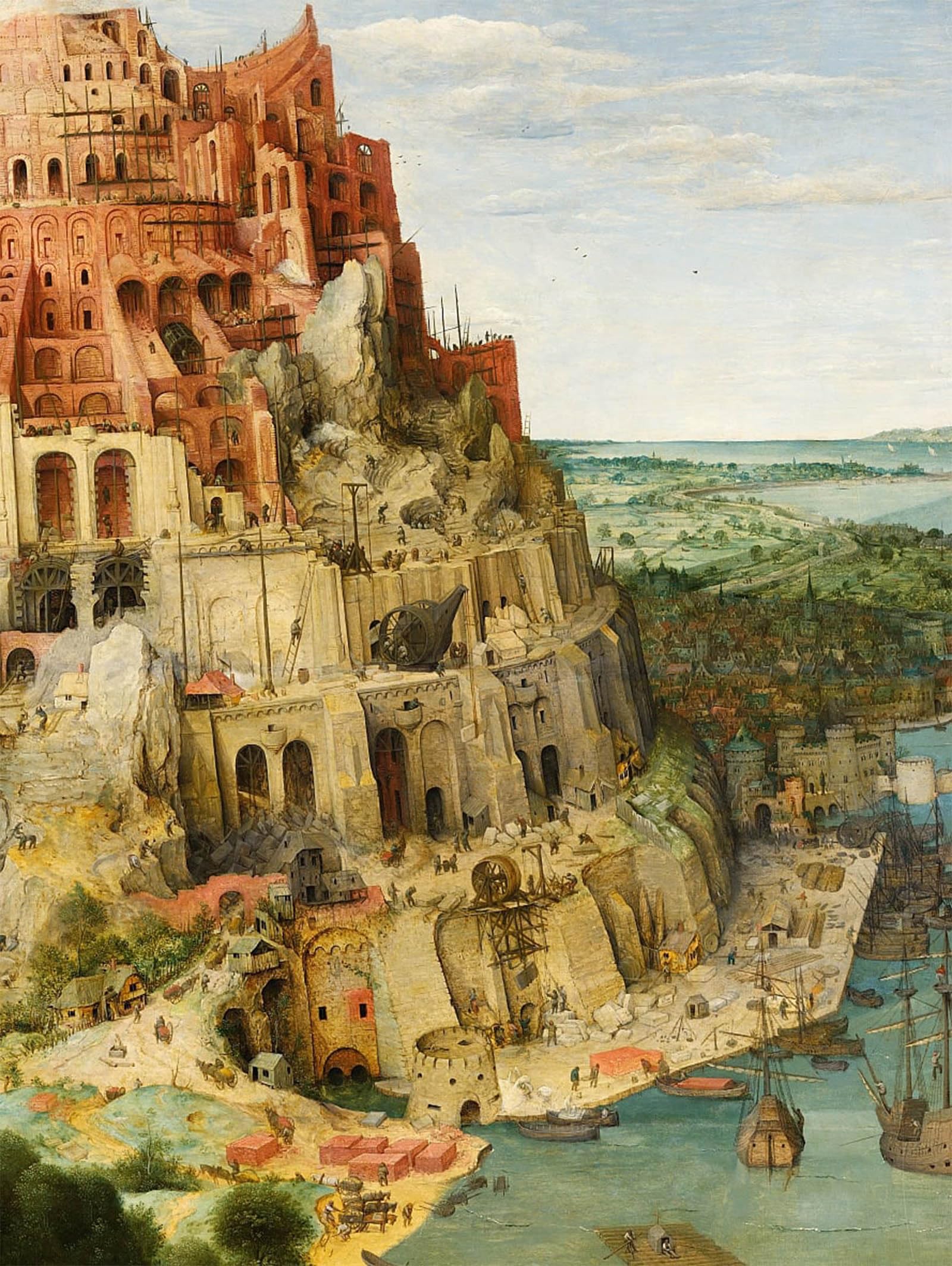 ARTXLXXBN Famous Painting Canvas Artwork Graffiti Print the Tower of Babel by Pieter Bruegel the Elder Portrait Canvas Image for Home Decor 60x90cm