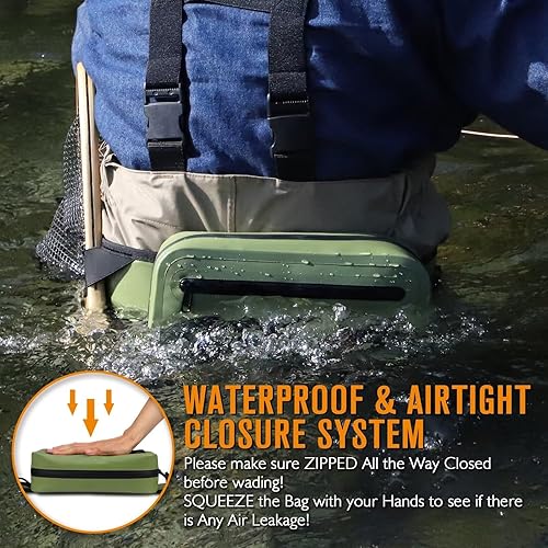 Miniatura 2 de Dovesun Riñonera de pesca impermeable Bolsa de pesca con mosca 3.3L Pecho de pesca con mosca con cremallera hermética para pesca con mosca Kayak