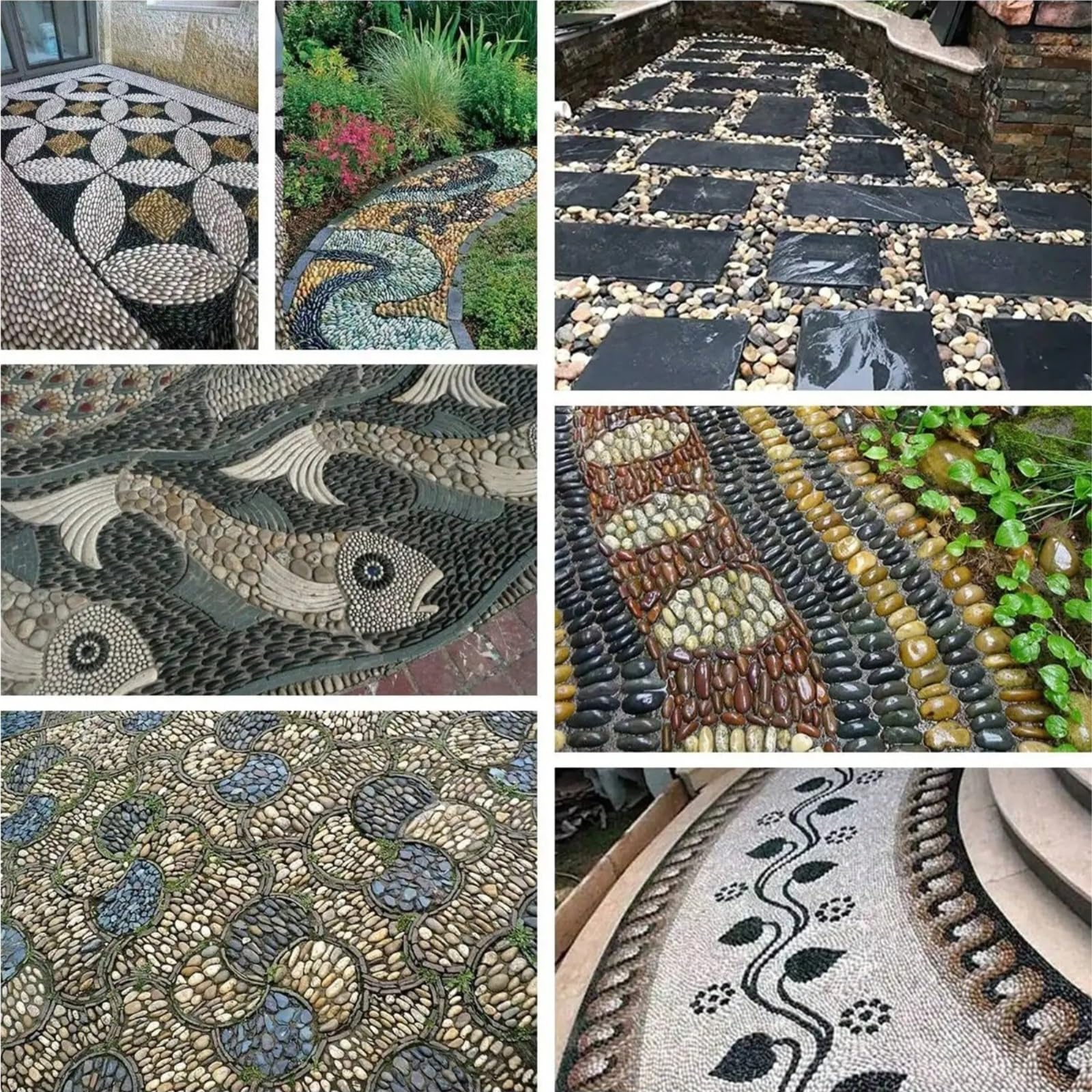 Pietre decorative Pietre di fiume Ciottoli ornamentali decorativi paesaggistiche for giardino Riempitivo ghiaia for piante acquari for aiuole domestiche per Giardino(100g)