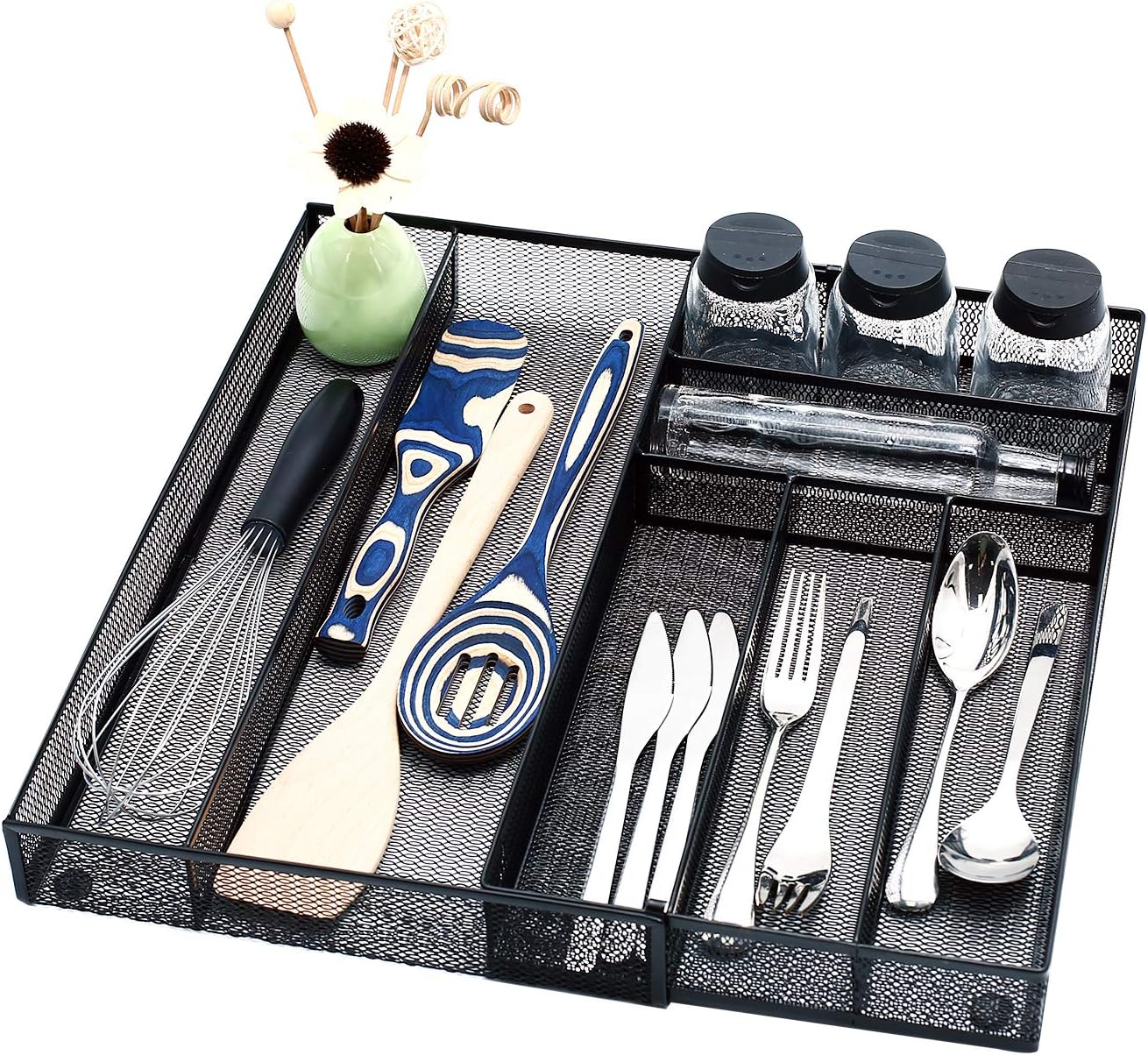 OVICAR Mesh Kitchen Drawer Organizer Tray, Expandable