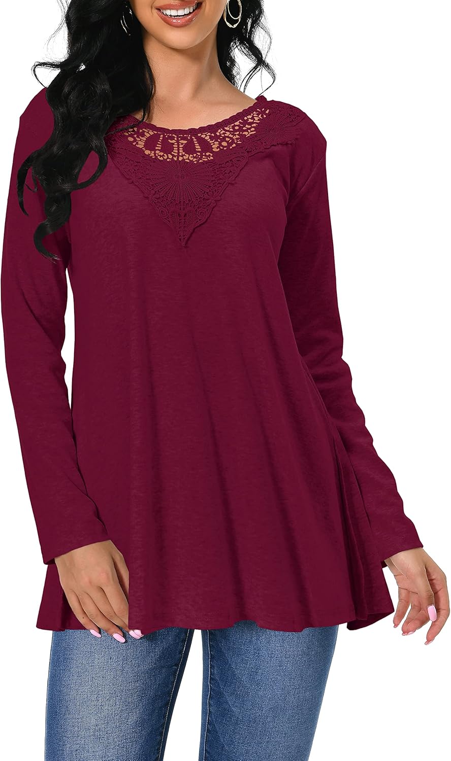 Afibi Shirts for Women Long Sleeve Casual Loose Fit Tunic Tops For Leggings