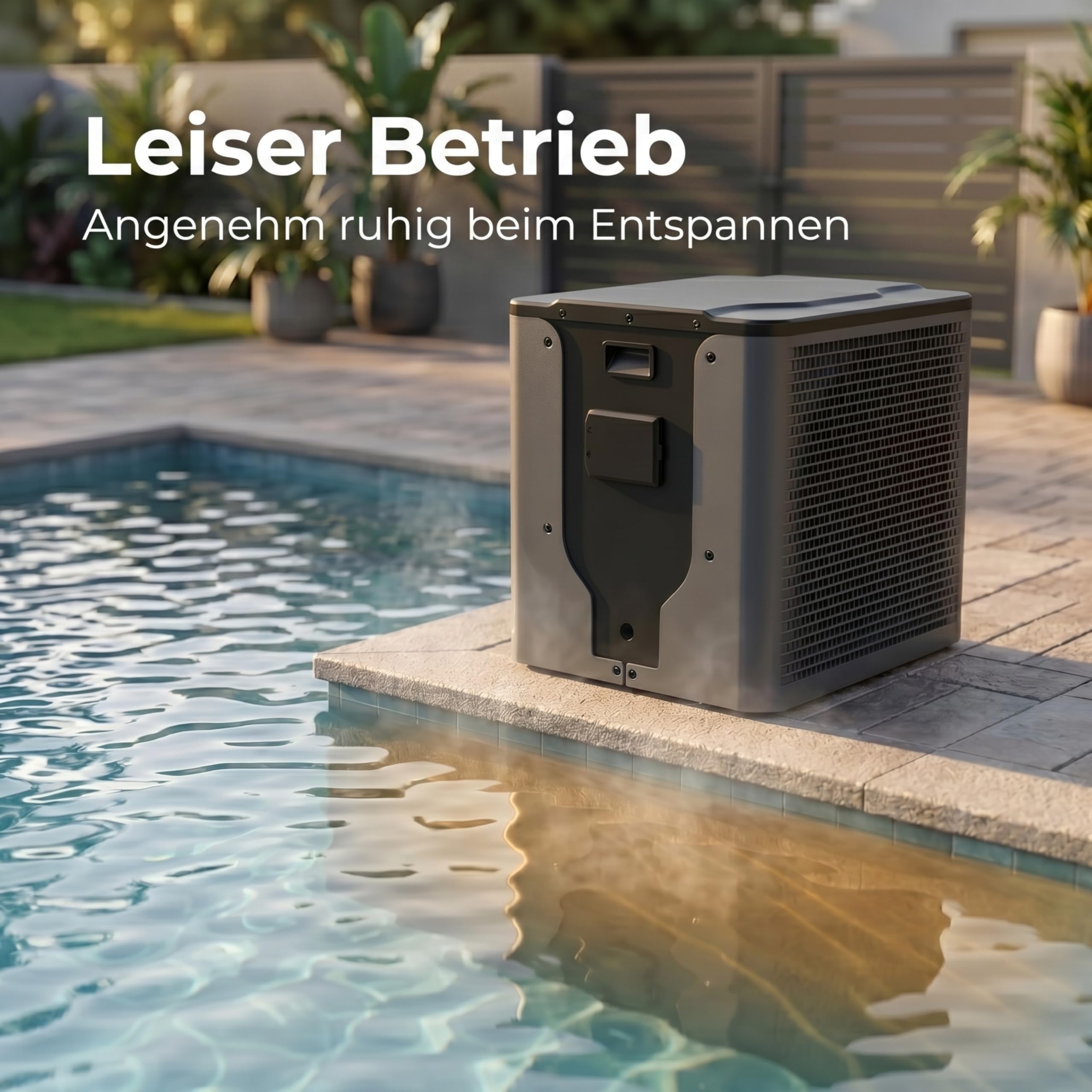 poolomio® Mini Wärmepumpe Pool 5 kW mit WiFi App Steuerung – Effiziente Poolheizung COP 5,10 für Aufstellpool & kleine Pools bis 30.000 Liter – Heizpumpe 32/38 mm Anschluss inkl. Zubehör