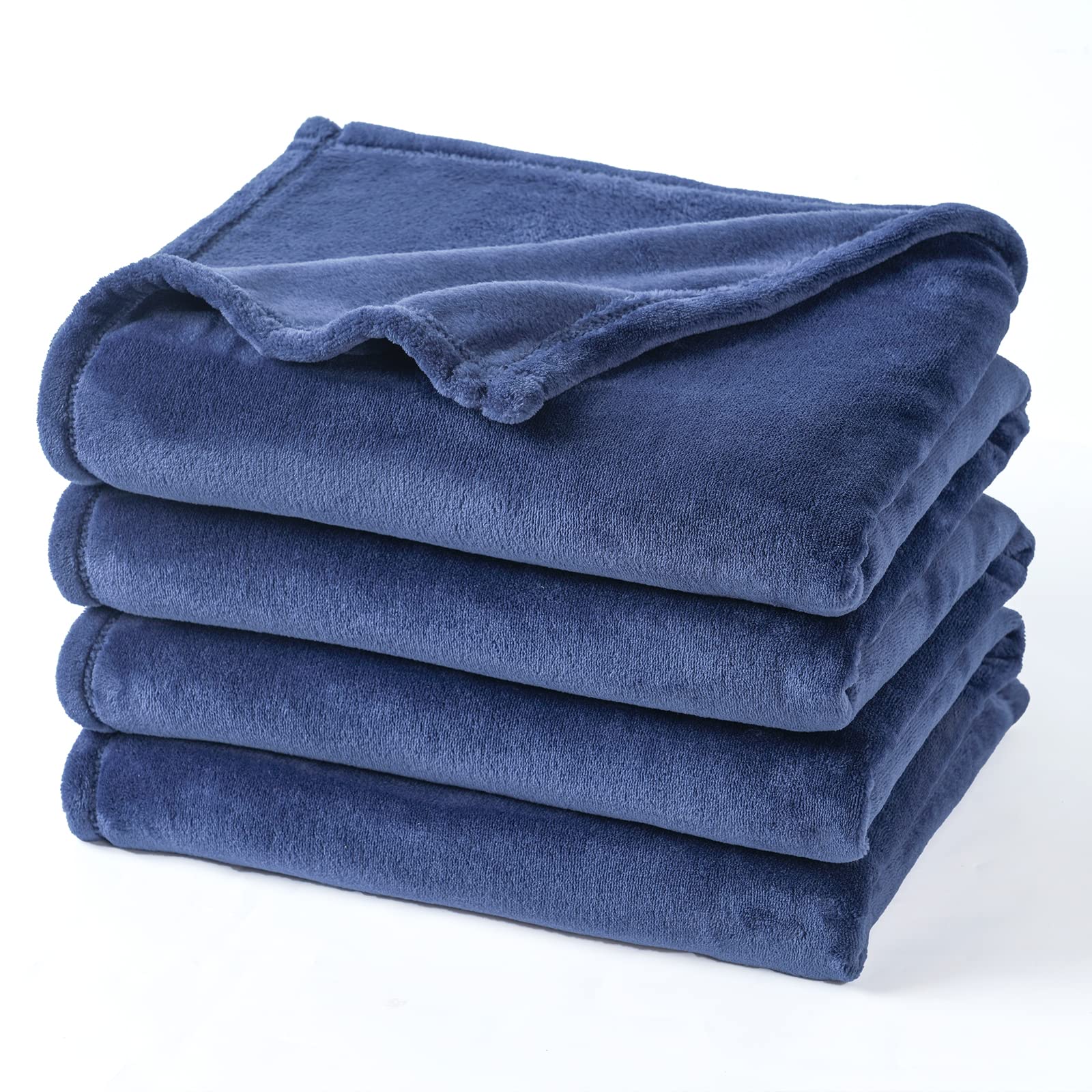 PHF Ultra Soft Fleece Blanket Twin Size, No Shed No Pilling Luxury Plush Cozy 300GSM Lightweight Blanket for Bed, Couch, Chair, Sofa Suitable for All Season, 66" x 90", Navy Blue